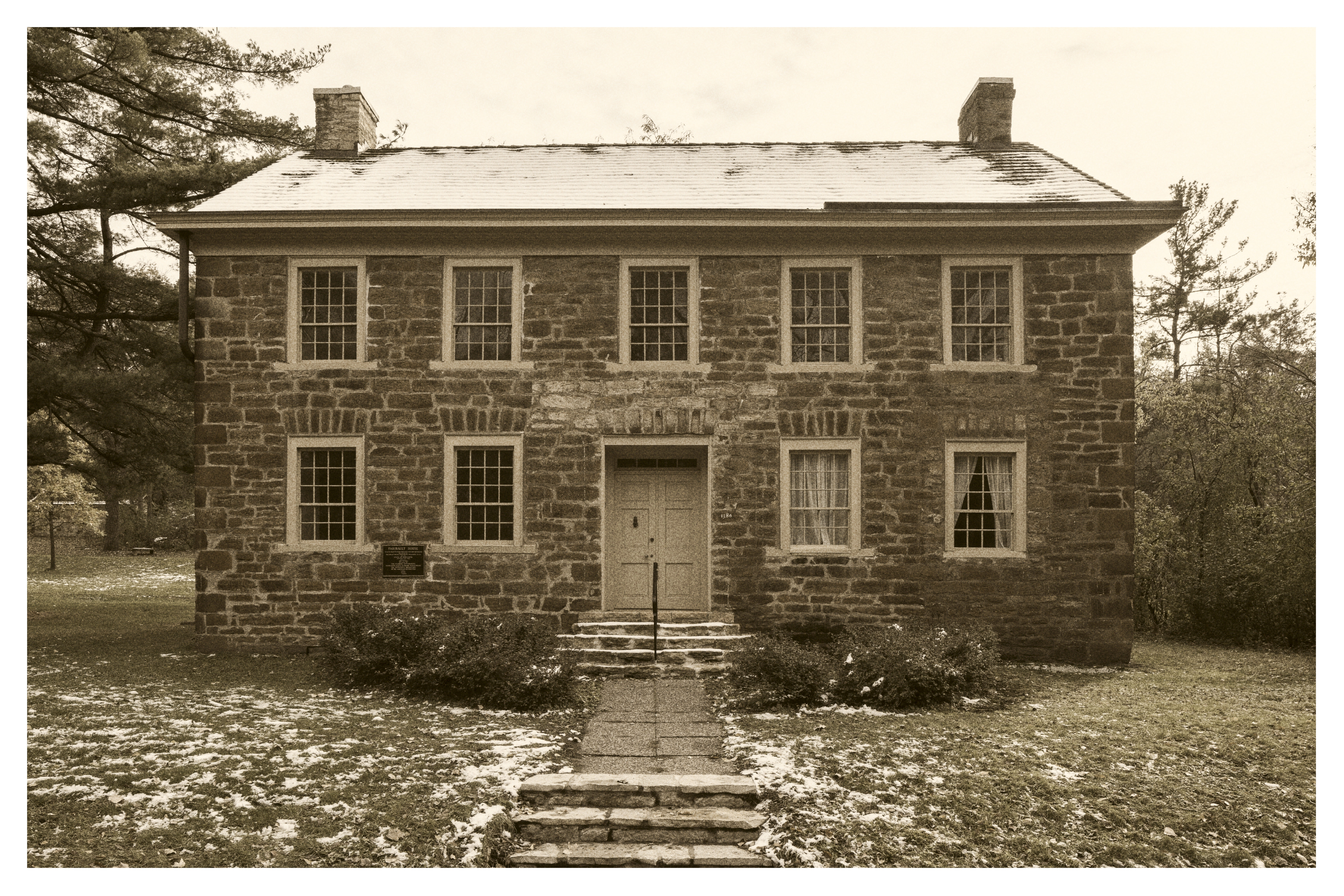 Sepia toned image of a house