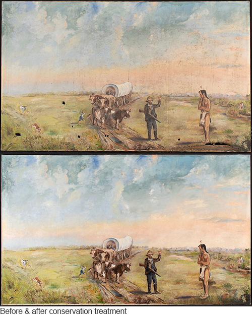 Erik Ahlberg Painting Conservation-Before and after Treatment
